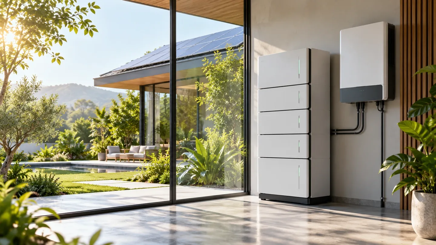 Hệ thống Điện mặt trời Hybrid có Pin lưu trữ Lithium LiFePO4